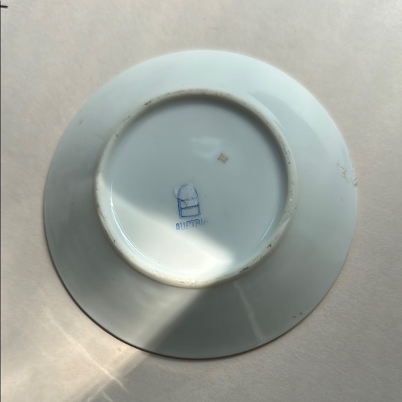 Royal Vienna China Ring Dish Elegant Decorative Plate with Gold and Teal Accents - Picture 3 of 3